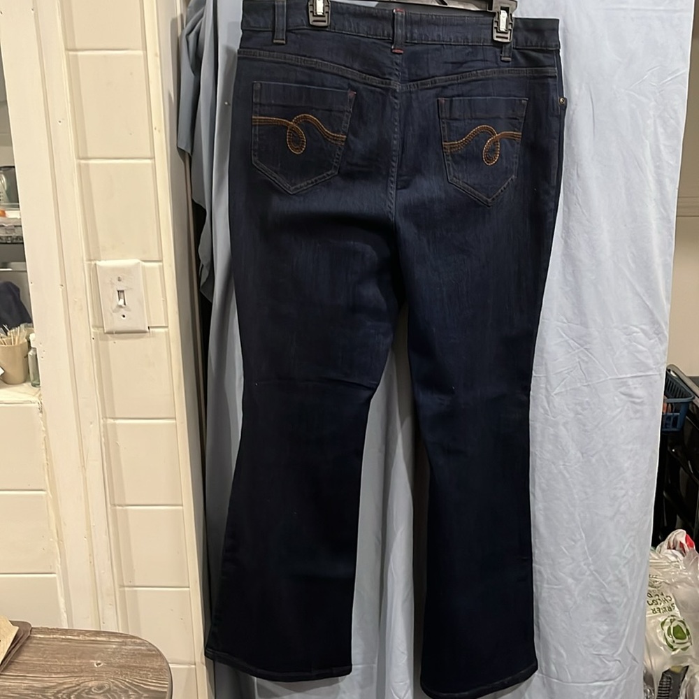 SMITH Women's Flare Jeans - Dark Blue size 14 - Picture 4 of 5